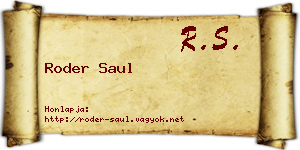 Roder Saul névjegykártya